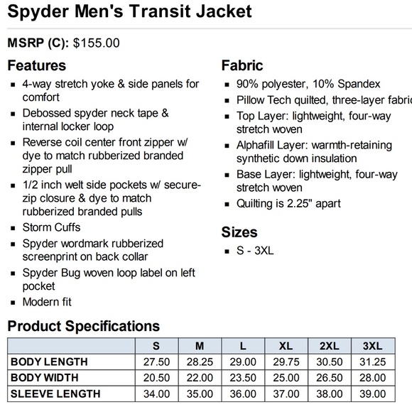 Spyder mens transit jacket - Picture 7 of 7